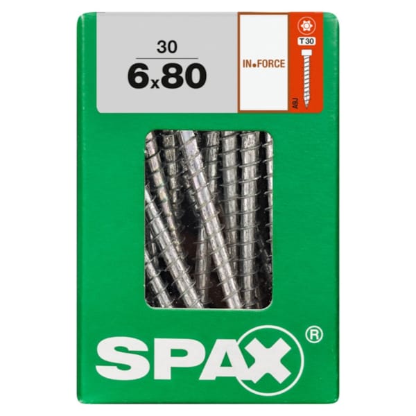 SPAX vis IN.FORCE WIROX - 6x80 L (bte 30 pces)