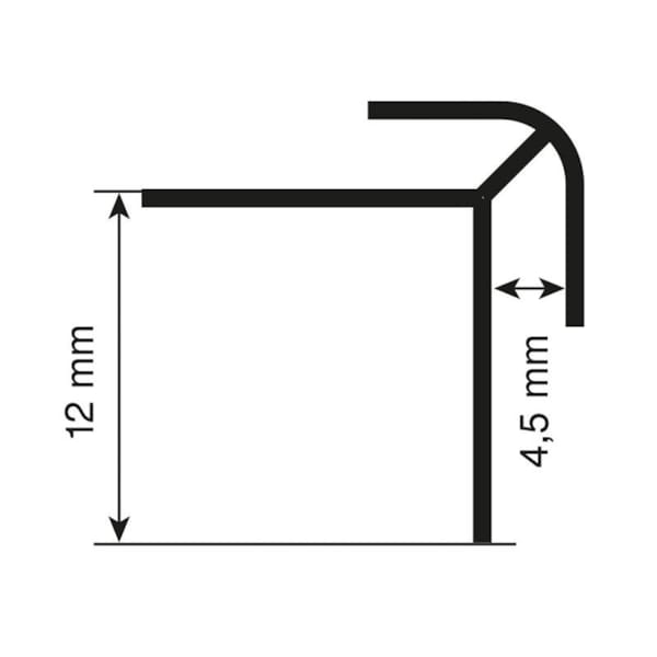 Coin externe Rocko 2800 mm argent