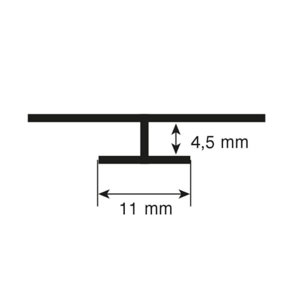 T-profile Rocko 2800 mm noir