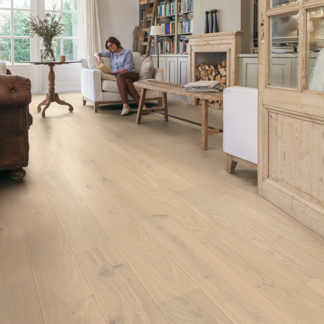 Quick-Step parquet semi-massif Cadenza X chêne blanc antarctique verni extra mat 3860