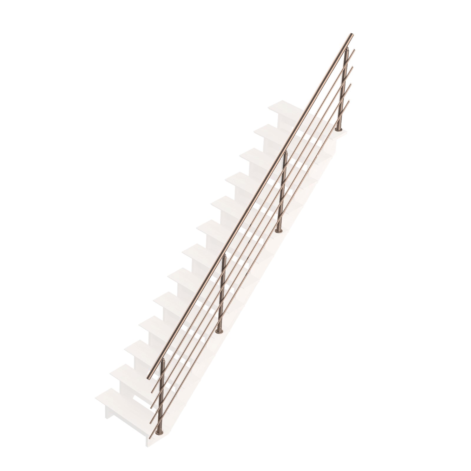 Rampe d'escalier en aluminium anodisé inox