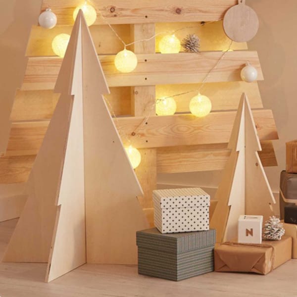 Sapin de Noël décoratif MDF 60 cm