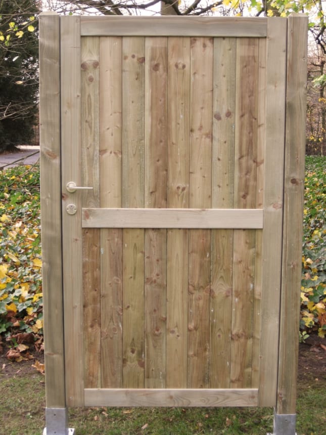 Acheter Porte de jardin en bois vertical et encadré 1m80 x 1m en ligne