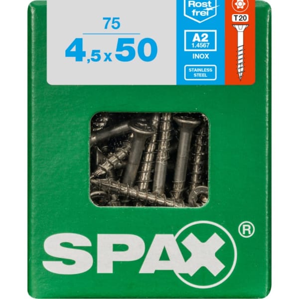 SPAX vis T-STAR+ A2 inox - 4,5x50 L (bte 75 pces)