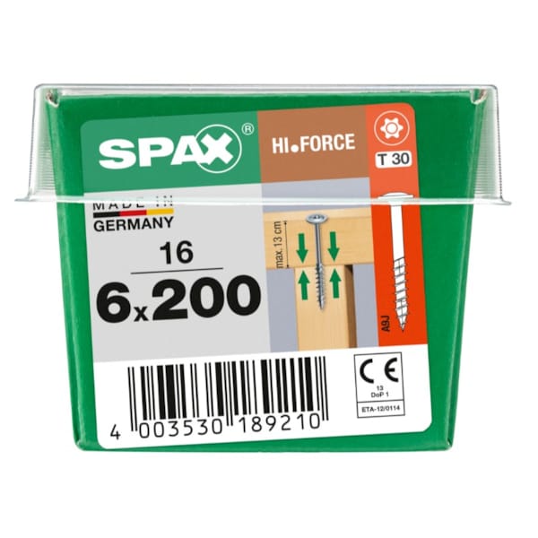 SPAX vis HI.FORCE WIROX - 6x200 L (bte 16 pces)