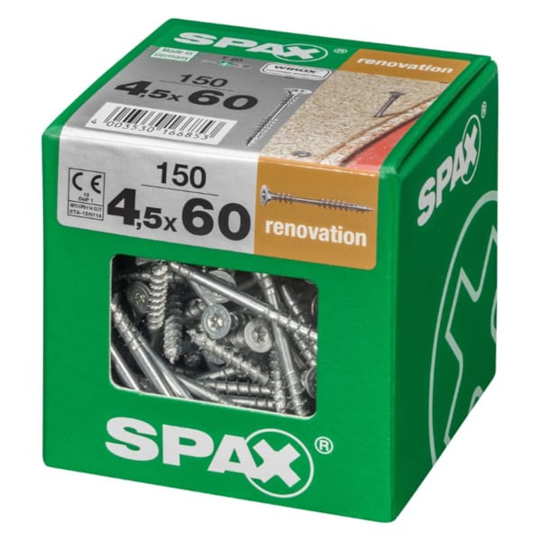 SPAX vis renovation T-STAR plus WIROX - 4,5x60 XXL (150 pces)