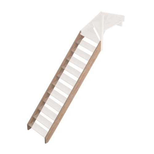 Provence - Chêne 2 limons pour 1/4 tournant haut