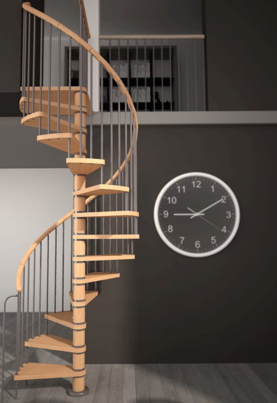 Vega - Escalier spirale - Hêtre massif - 140 cm