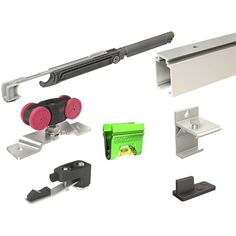 Kit rail complet pour porte coulissante longueur max 1m - 21-80 kg