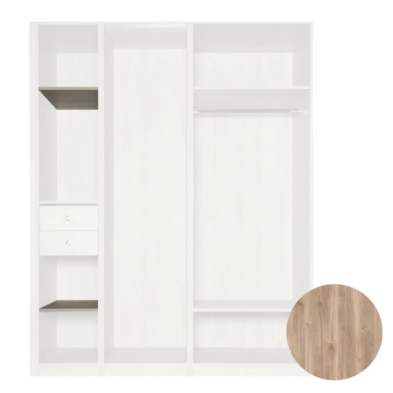 MOKI ESPACE tablettes mobiles chêne castello 400 mm - 2 pces