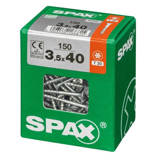 SPAX vis T-STAR+ WIROX - 3,5x40 L (boite 150 pces)