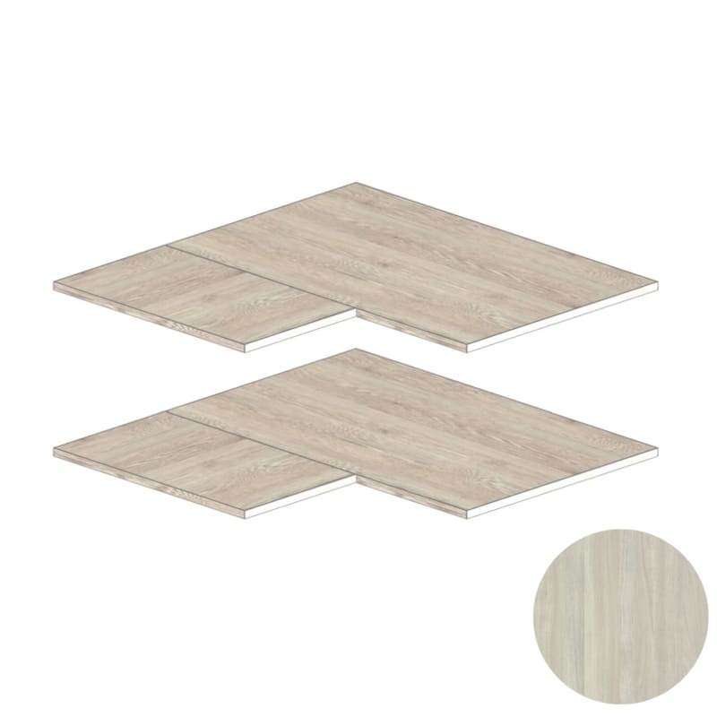 MOKI ESPACE tablettes mobiles orme argenté 900 x 900 mm - 2 pces