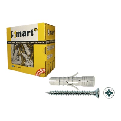 Cheville SMART nylon gris + vis TF Ø5 x 60 (boite 50 pces)