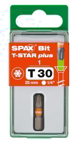 SPAX BIT T-STAR+ T30 - embout de vissage - 6,4x25 (1 pce)