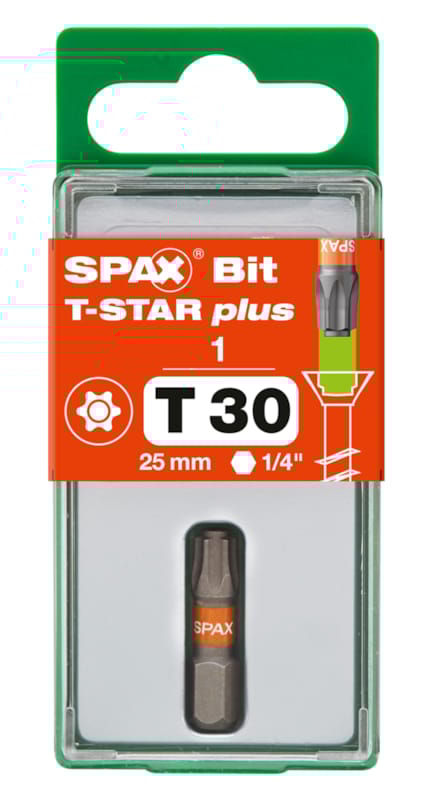 SPAX BIT T-STAR+ T30 - embout de vissage - 6,4x25 (1 pce)
