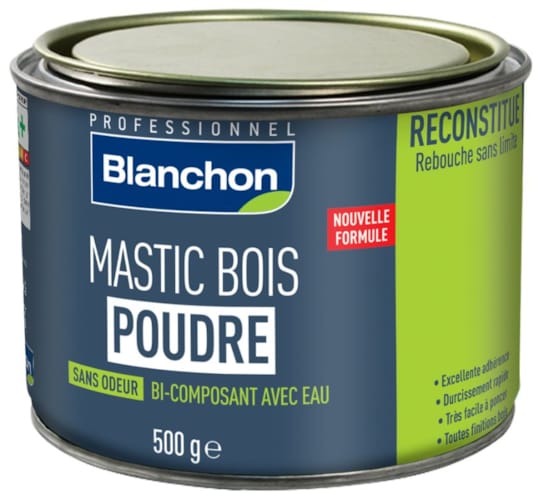 Blanchon Mastic bois poudre bi-composant - 500 gr  - Chêne rustique