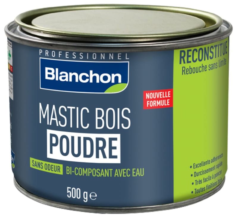 Blanchon Mastic bois poudre bi-composant - 500 gr  - Chêne rustique
