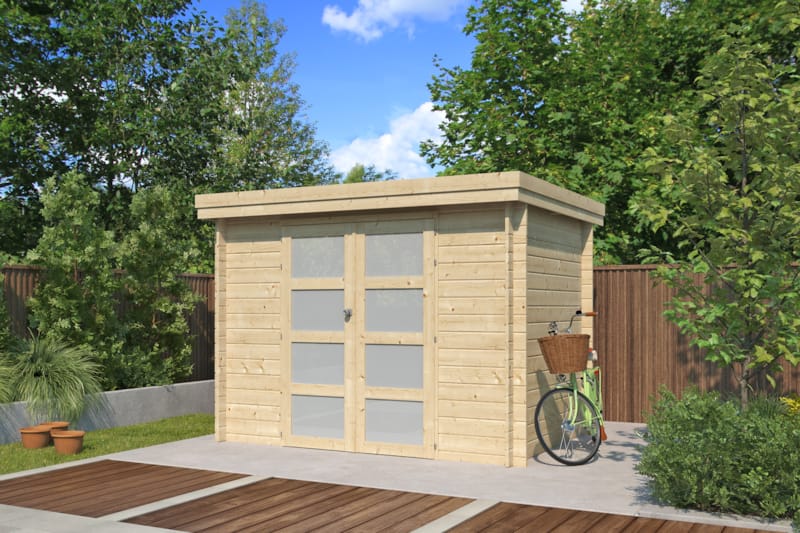 Chalet moderne Oregon - Epicéa 28 mm - 295 x 205 + 10 cm