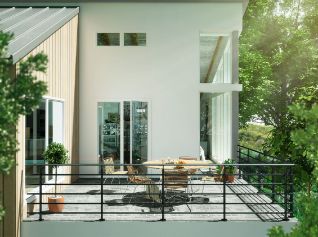 Kit Pure Black Fixation Au Sol - Noir (RAL 9005) 150 cm