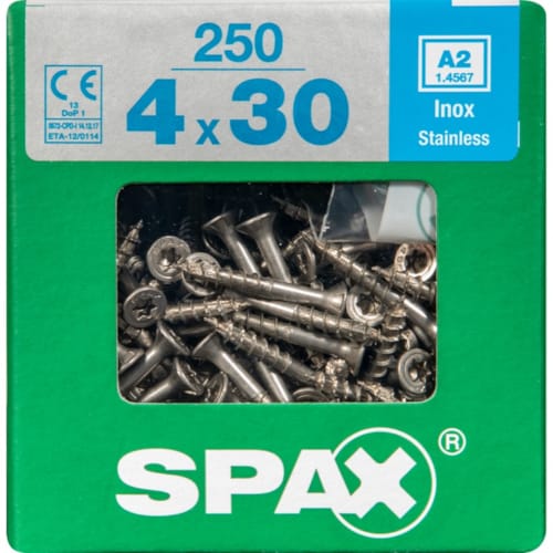 SPAX vis T-STAR+ A2 inox - 4x30 XL (bte 250 pces)