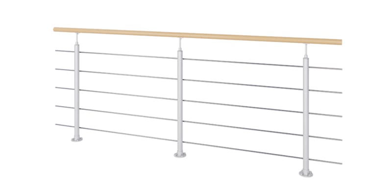 Kit Interio Fixation au sol - Acier Ral 9006 - 250 cm