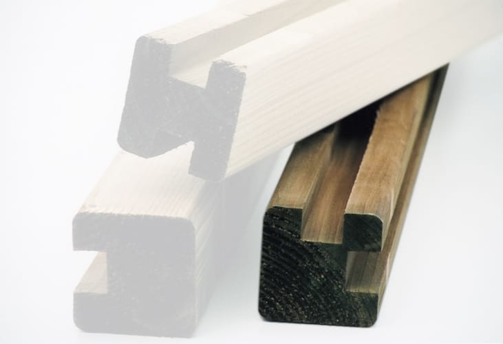 Poteau rainuré Angle 90x90mm x 2m - Rainure 30x25 mm