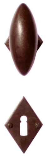 Poignée de porte Olive rouille losange R+E