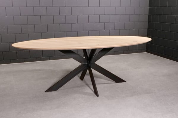 Plateau de table en chêne - Trondheim Ellips (bord effilé deluxe) - 30 x 1100 x 2000 mm