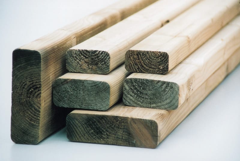 Poteau carré raboté autoclavé 45x145mm x 3m