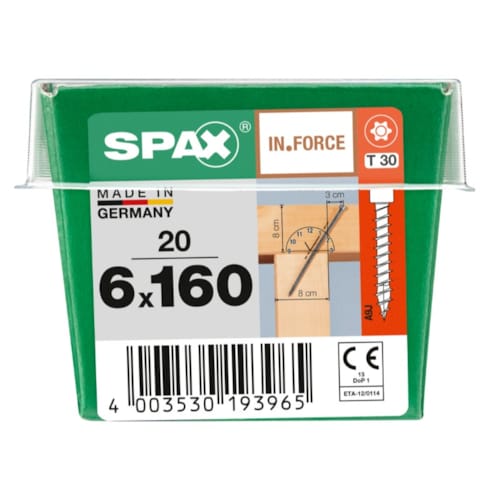 SPAX vis IN.FORCE WIROX - 6x160 M-STK (bte 20 pces)