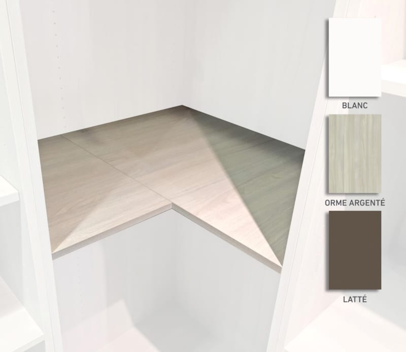 Tablettes mobiles orme argenté 900x900 mm - 2 pc