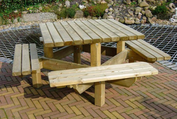 Table pique-nique 1.95 x 1.95 m - Quadro