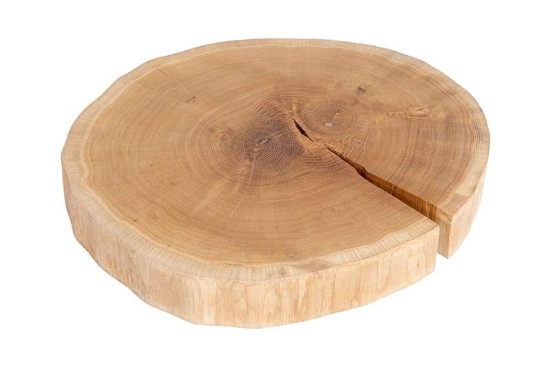 Plateau de table rond en chêne écorcé - Finition huilée - Diamètre 500-640 x 70 mm