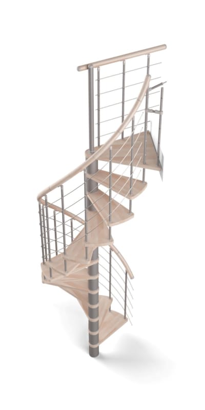 Alpha - Escalier spirale - Hêtre vernis 140 cm