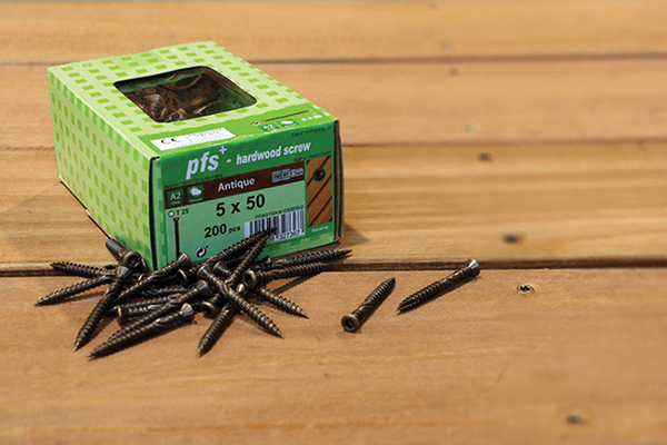 Vis PFS Bois Dur Double Filetée Ø5 mm A2 Bronzé 200 Pces - 60 mm