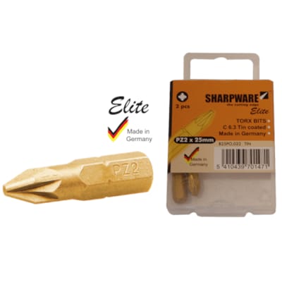 Bits Elite 25 mm 1/4" C6.3 PZ 1 Tin 2 Pcs