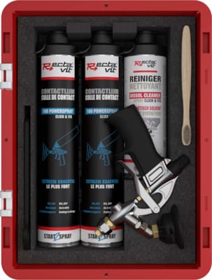 Rectavit set colle pulvérisable + pistolet - Bois et intérieur - PowerSpray Click&Fix