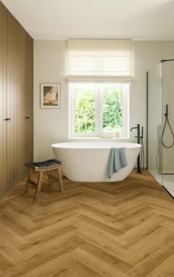 Parquet stratifié Quick-Step Impressive Design - Chevron chêne Cannelle 8244 - 8 x 131 x 6