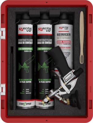 Rectavit set colle pulvérisable + pistolet - Bois et intérieur - TurboSpray Click&Fix