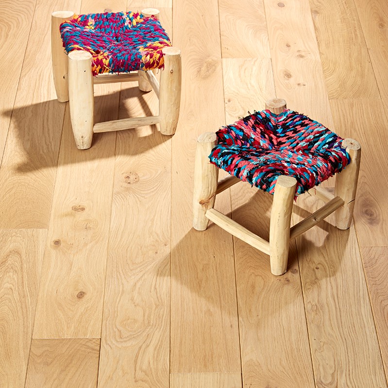 SRC parquet massif chêne français Bourgogne Brabant - Aspect bois brut - 14 x 150 mm