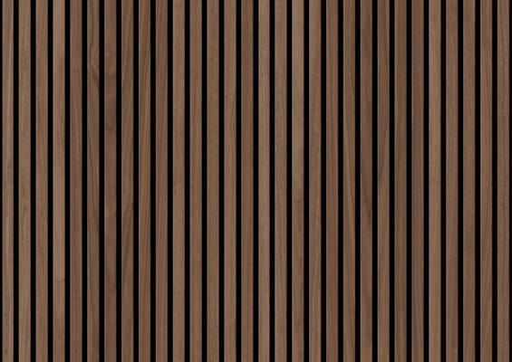 Lambris acoustique Ter Hürne SilentDesign noyer 1 face + 2 côtés - 21 x 520 x 3000 mm