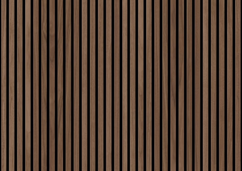 Lambris acoustique Ter Hürne SilentDesign noyer 1 face + 2 côtés - 21 x 520 x 3000 mm