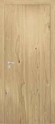 Porte plaquée chêne vertical - Qualité rustique - Âme pleine - 201,5 x 78 cm