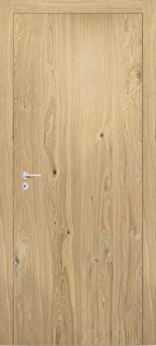 Porte plaquée chêne vertical - Qualité rustique - Âme pleine - 201,5 x 78 cm