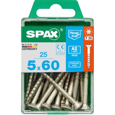 SPAX vis T-STAR+ A2 inox - 5x60 M (boite 25 pces)