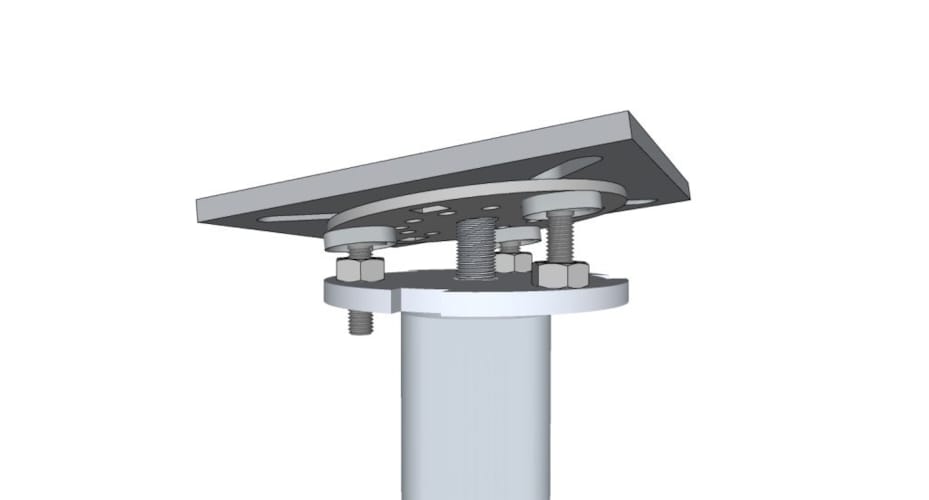 Weasyfix Connecteur avec plaque en aluminium 250/250/8 et vis tête fraisée M16/50