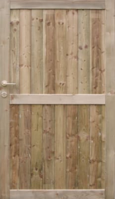 Porte de jardin en bois vertical et encadré 1m80 x 1m