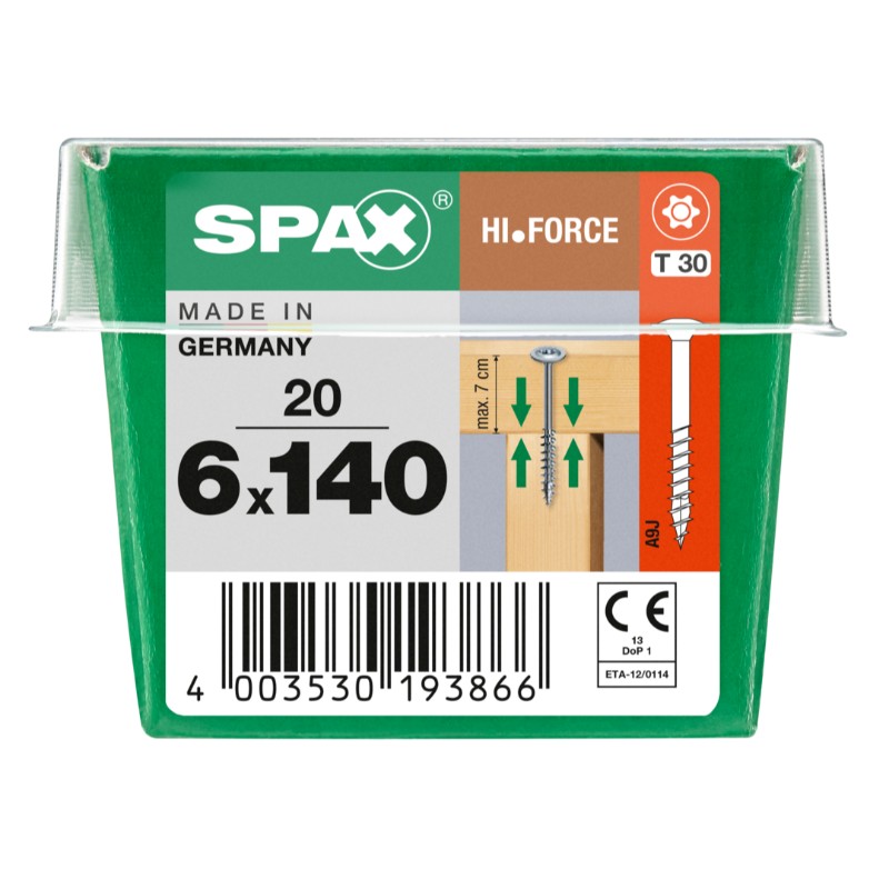 SPAX vis HI.FORCE WIROX - 6x140 L (bte 20 pces)