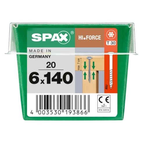 SPAX vis HI.FORCE WIROX - 6x140 L (bte 20 pces)