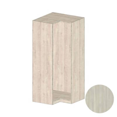 MOKI ESPACE meuble orme argenté d'angle 2200 x 900 x 900 x 570 mm composé de 2 colis a & b